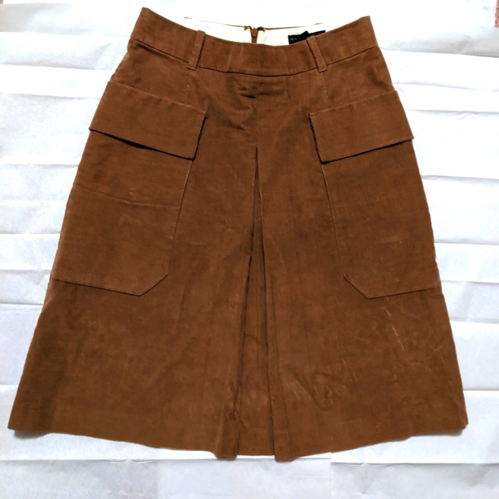 Corduroy Brown Skirt with Cargo Pockets size 4